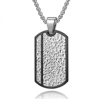 koaem 2021 fashion new black pendant necklace men trendy simple stainless steel chain men army brand necklace jewelry gift