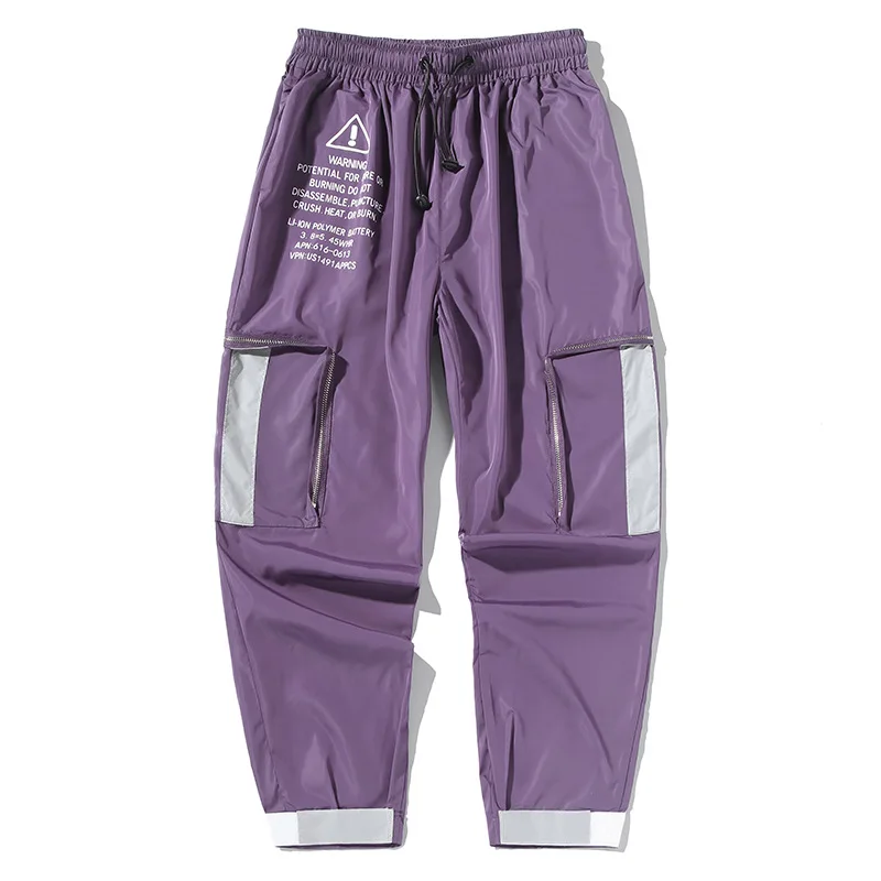 

2020 Summer Hip Hip Joggers Harem Pants Men Women Streetwear Punk Hiphop Casual Cargo Trousers Male Dancing Pant Purple WO183