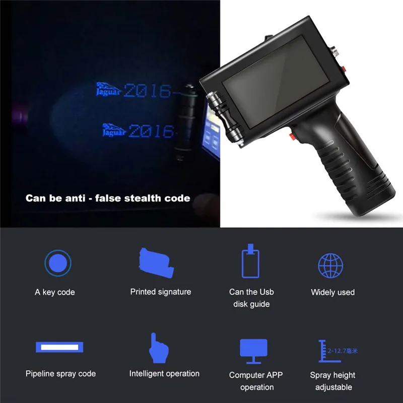 Handheld Touch Screen 600DPI Printer Intelligent USB QR Code Inkjet Label for Plastics Glass Wood Cosmetics | Инструменты