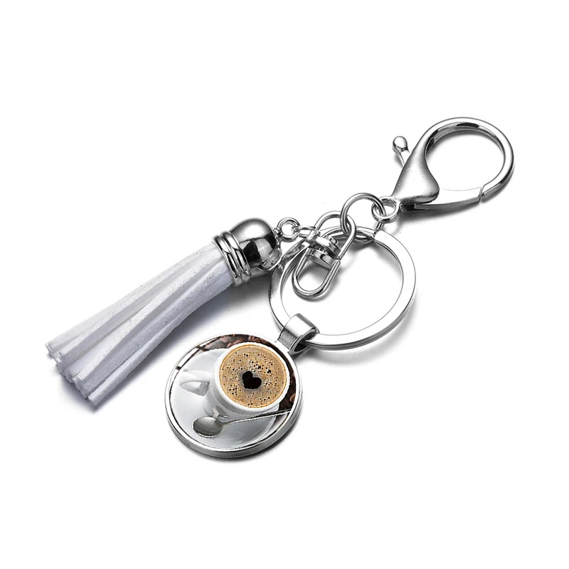 Брелоки с подвеской в виде сердца кофе горячий шоколад латте вытянутый цветок