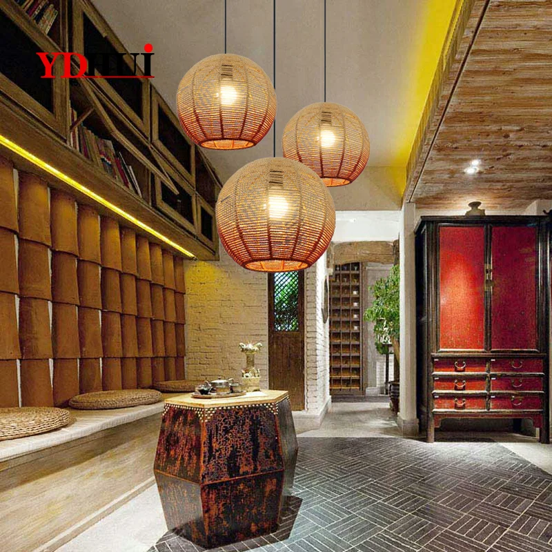 Japanese Hotel LED Pendant Lights bamboo balcony pendant lamps lantern light corridor Museum exhibition hall decoration lighting | Лампы и