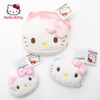 hello kitty fashion new 2021 cute cartoon wearing creative coin purse simple soft fresh and sweet childrens messenger bag