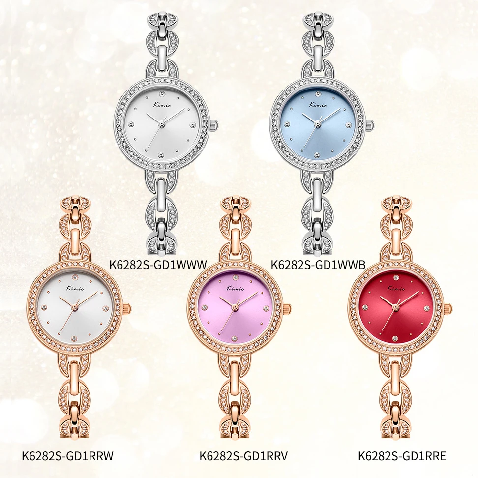 

KIMIO Top Brand Full Rhinestone Women Bracelet Watch 2018 Silver Luxury Dress Watches Ladies Crystal Quartz Wristwatch Clock