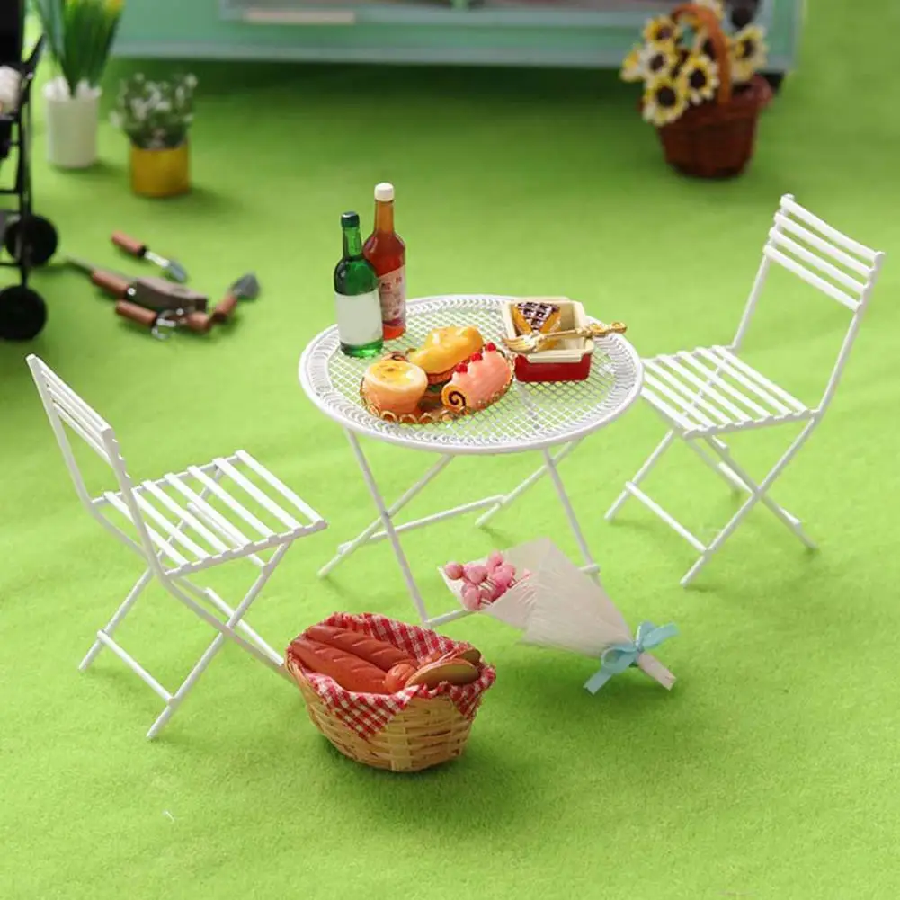 

Модель настольного стула, минималистичное хорошее мастерство, железный стол-стул, мини-модель для микроландшафта