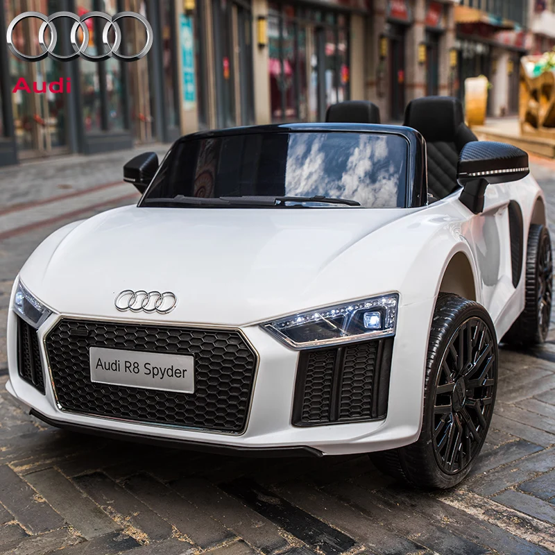 Детская электрическая машинка с двойным приводом четырехколесный пульт