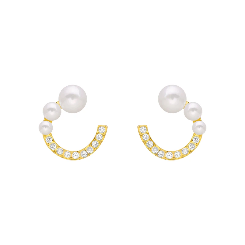 

Womens Unusual Earrings Fashion Pearl Stud Earrings Simple Jewelry for Women with Simple Needle Earrings Student Accessories