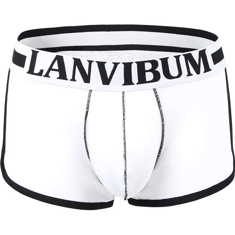 LANVIBUM мужские трусы боксеры cueca хлопковые Лоскутные Мягкие Трусы Шорты Мужские