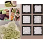 2021 Новинка 250 г форма для лунного торта с 6 шт. квадратных цветочных штампов ручная пресс форма для выпечки лунного торта сделай сам жаростойкая посуда для фестиваля середины осени