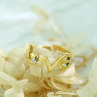 yaonuan cuteromantic love crown inlaid zircon couple ring for lovers titanium steel gold plated fashion jewelry wedding gifts