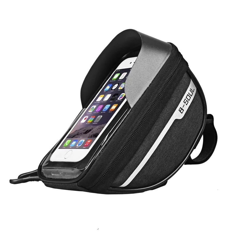 B-SOUL 6.5 Inch Bicycle Touch Screen Bag Waterproof MTB Head Tube Handlebar Accessories Mobile Phone Holder Case | Спорт и