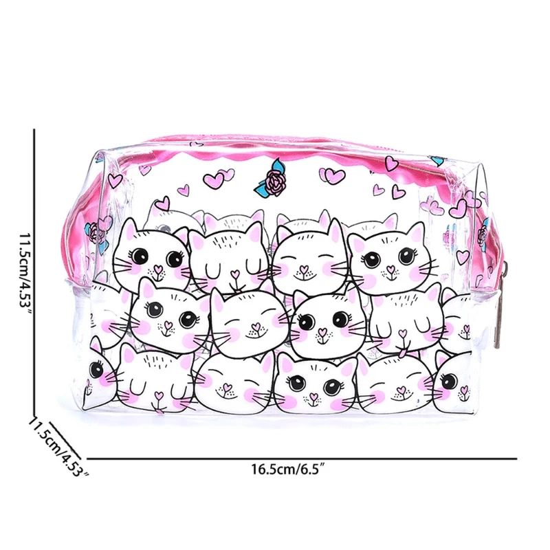 

Cute Clear Transparent Plastic PVC Travel Makeup Cosmetic Toiletry Zip Bag Pouch