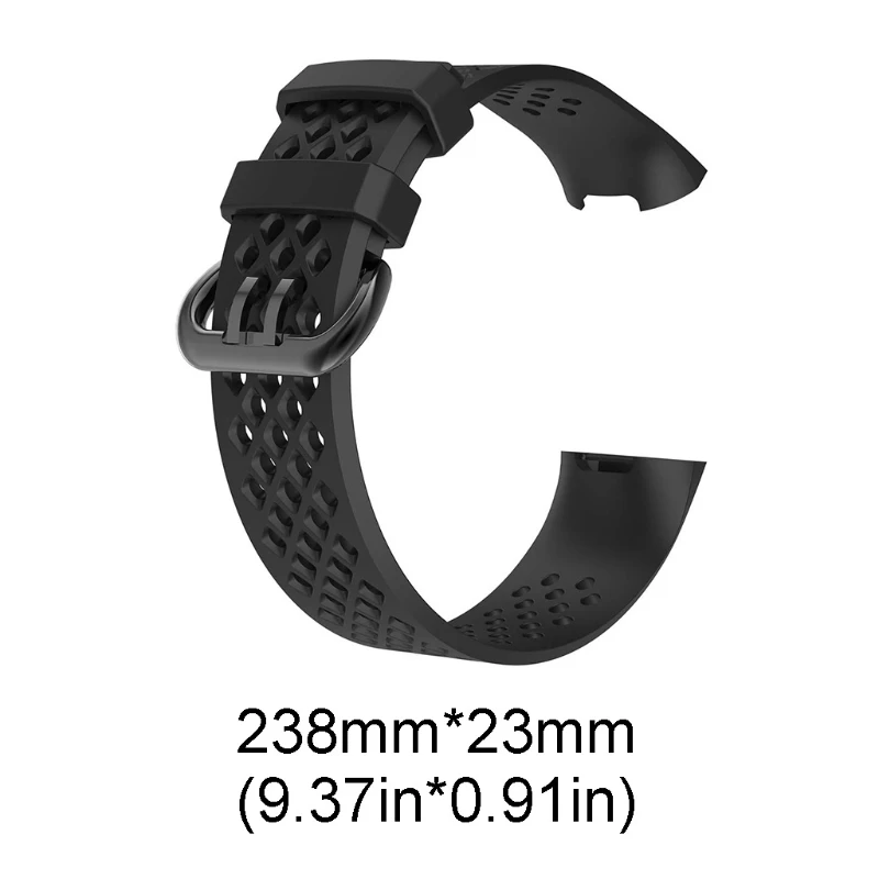 

For -Fitbit charge3/3 SE/4/4 SE Smart Watch hole type breathable bracelet wristband Silicone strap Small Large
