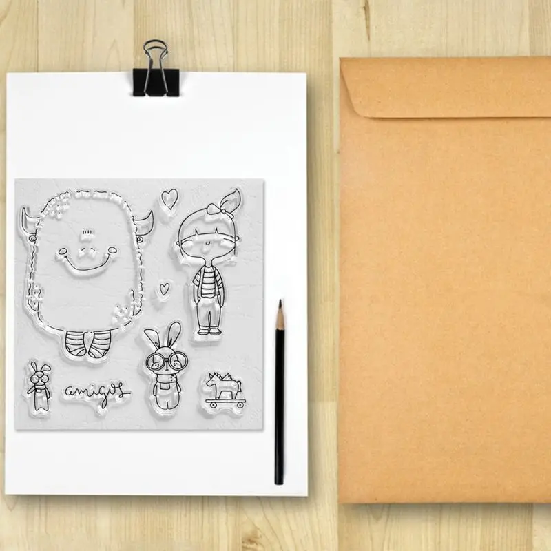 

Bunny Girl Silicone Clear Seal Stamp DIY Scrapbooking Embossing Photo Album Card 95AA