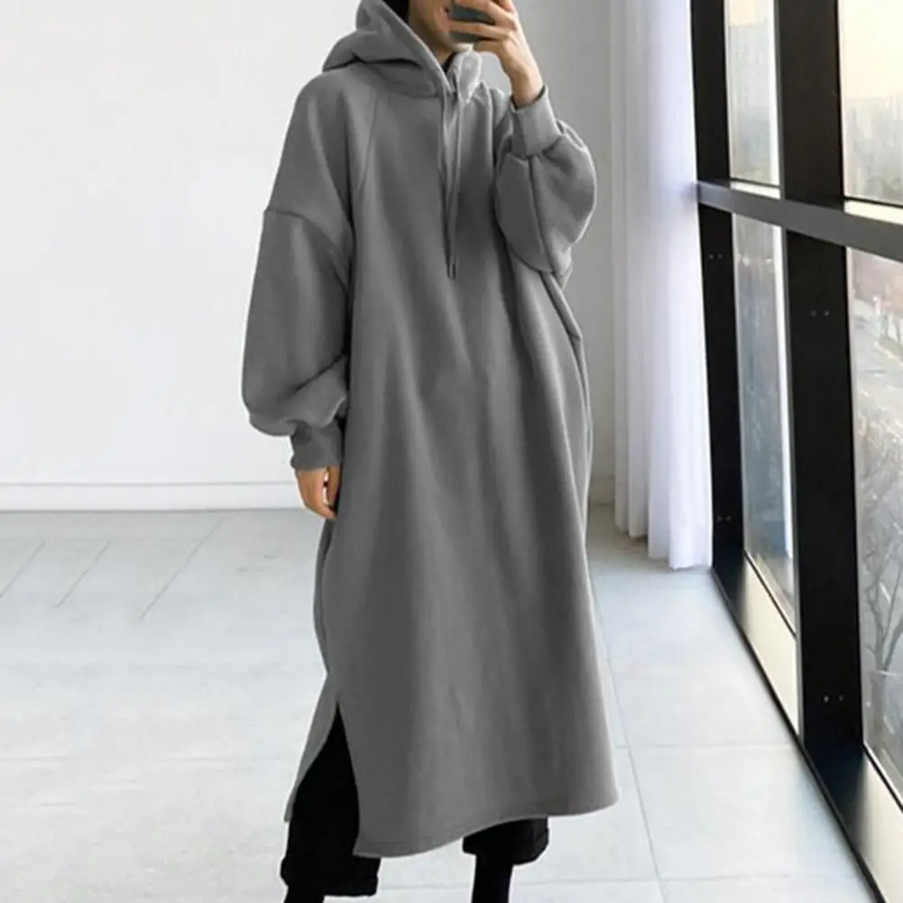 

Casual Long Skin-friendly Hooded Sweatshirt Hoodie 7 Sizes Irregular Hem