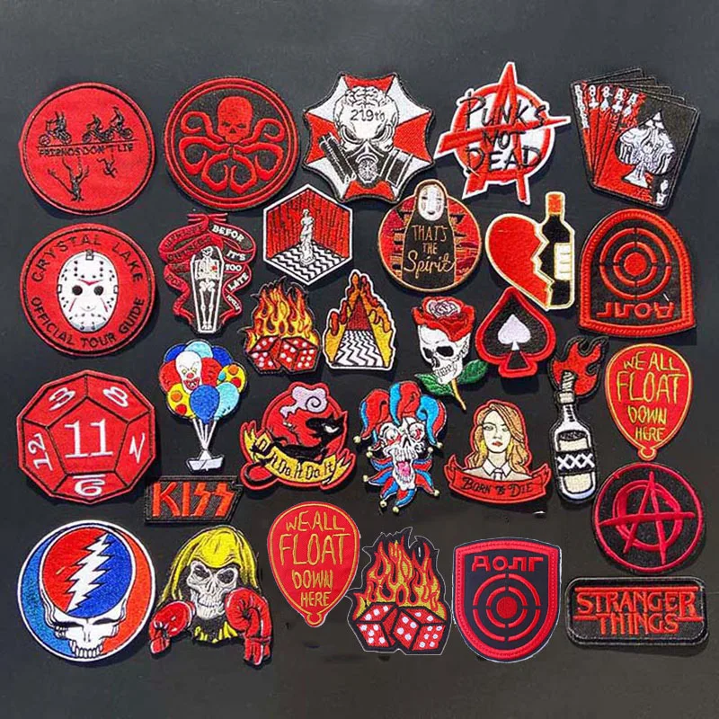 

Prajna No Face Man Patch Stranger Things Embroidered Patches For Clothing Letter Badge Punk Skull Sticker On Clothes Applique