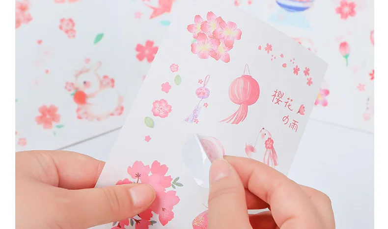 6 листов Kawaii наклейки с цветами милые канцелярские наклейки декор с кошкой наклейки для девочек DIY Скрапбукинг дневник принадлежности для альбома