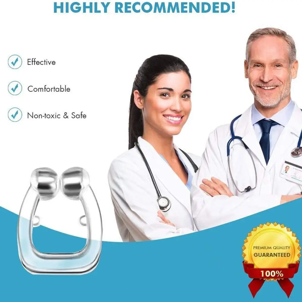 

4Pcs/Set Silicone Magnetic Anti Snore Stop Snoring Nose Tray Guard Clip Sleeping Supplies Aid Apnea Night Device Sleep M6Y1