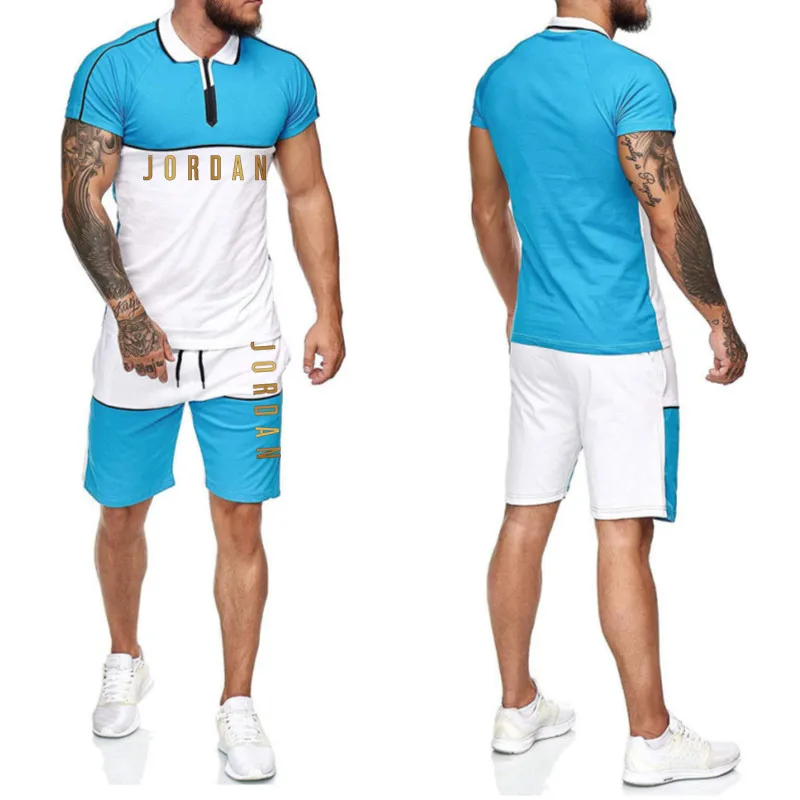 

Sportswear Men's T-shirt + Sports Shorts Set jordan-23 high quality tracksuit men T-shirt Sports Running Set 2021 Summer New