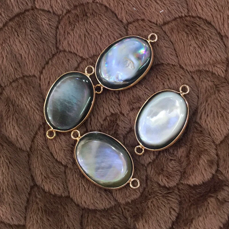 (Высокое качество) 20*35 мм 6 шт. с двумя отверстиями Золотая Сторона 100% натуральные