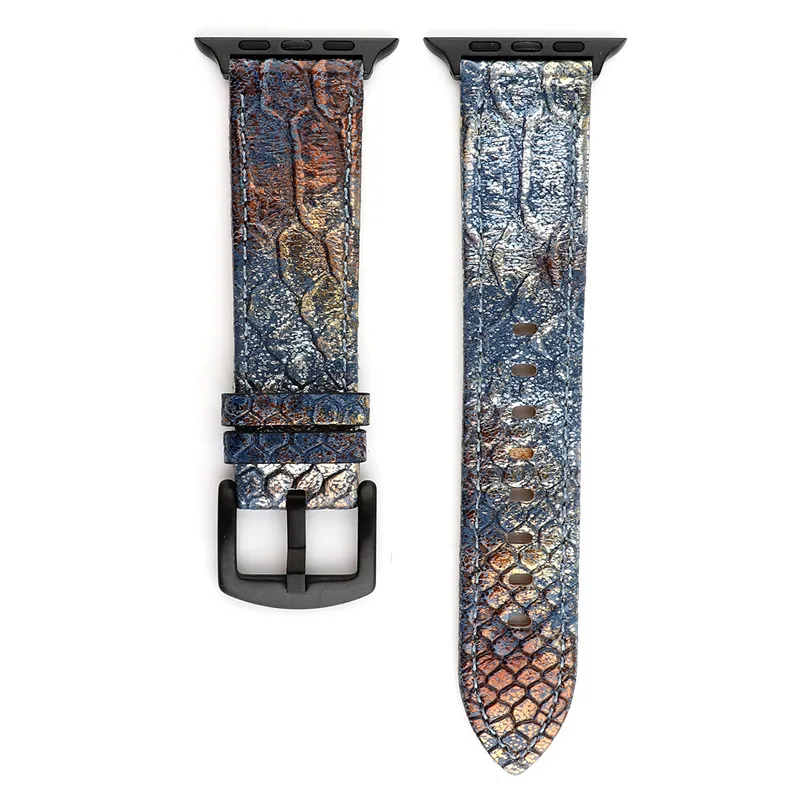 Ремешок Змеиный в стиле ретро для Apple Watch Band Series 4 3 2 1 кожаный сменный Браслет iWatch 44