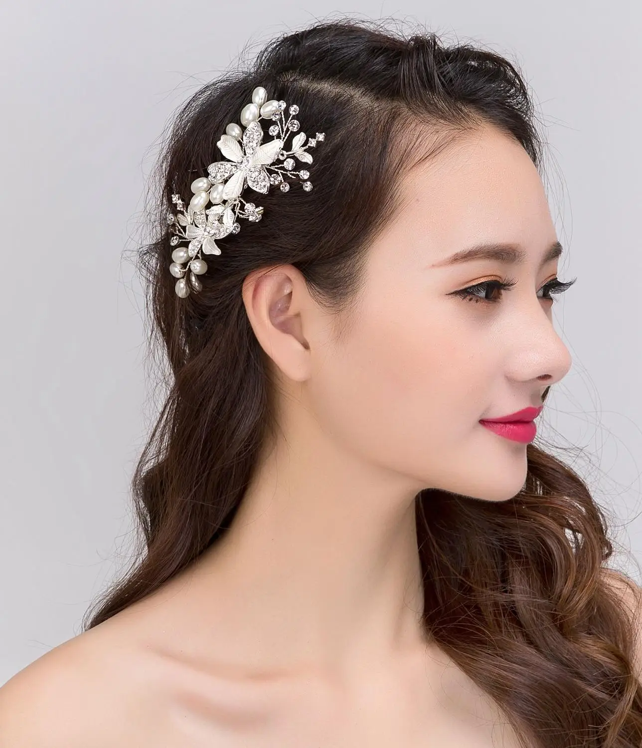 

Pearl Flower Crystal Hairband Baroque Bridal Wedding Gold Foil Crown Hairband Hairband Greek Headwear Comb