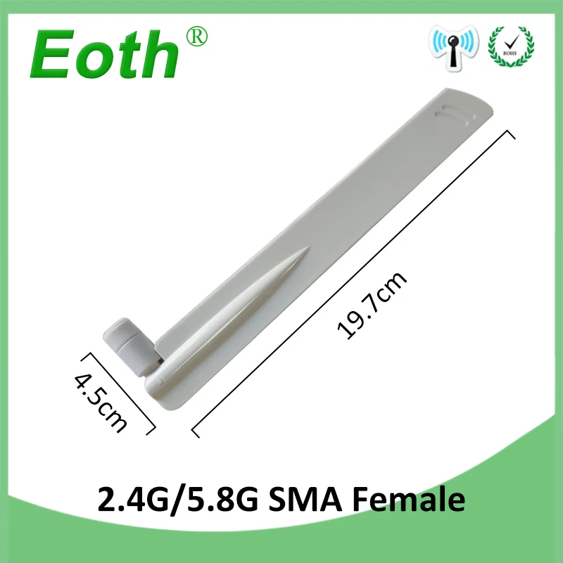 EOTH 5pcs 2.4g 5.8g antenna 8dbi sma female wlan wifi dual band antene router tp link IPX ipex1 SMA male pigtail Extension Cable