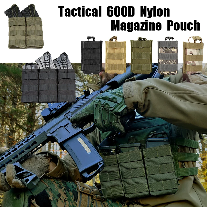 

Tactical 600D Nylon Magazine Pouch Single / Double / Triple MOLLE Magazine Pouch For Hunting Waist Bag