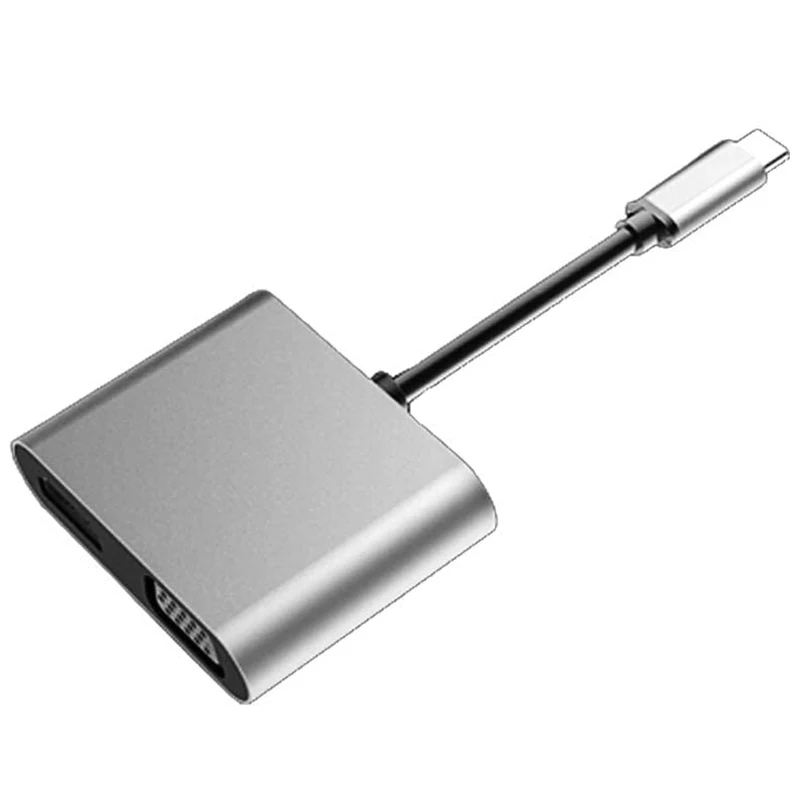 

USB C концентратор с Тип C 4 в 1 usb-хаб, двойной Экран Дисплей, 4K HDMI/HDTV, VGA, HDMI DVI Переходник HDMI DVI и USB 3,0 QI Беспроводная зарядка для HP ноутбук