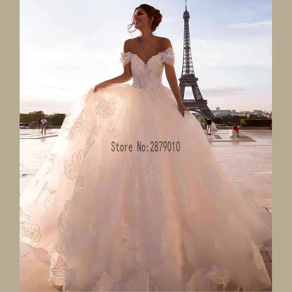 

Graceful Puffy A Line Wedding Dresses Sweetheart Neck Lace-Up Back Bridal Gowns свадебное платье