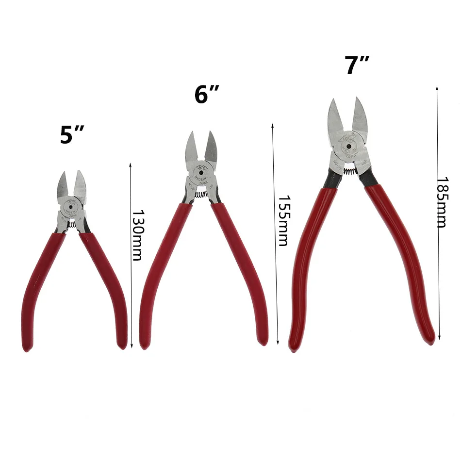 Alicates para corte Diagonal, herramientas manuales para cortador de cables, Mini Diagonal de goma, 5 