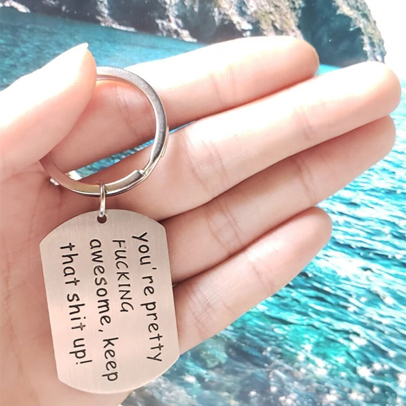 You're Pretty awesome keep That Shit Up 2020 Fashion Letters Key Chain For Couples Men Women Gift Keychain Jewelry | Украшения и