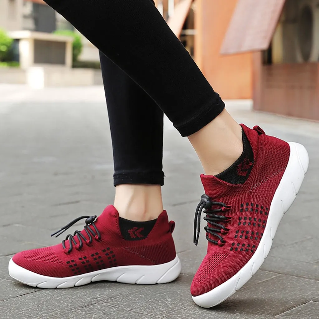 Дышащие сетчатые женские кроссовки на платформе обувь для бега мягкая дышащая