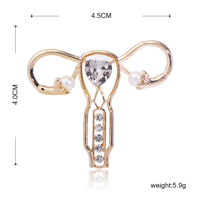 Броши Blucome Crystal Cuterus в форме матки значок с отворотом булавка искусственным