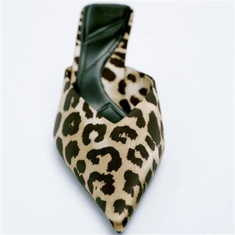 

Мюли женские домашние на платформе, с острым носком и леопардовым принтом