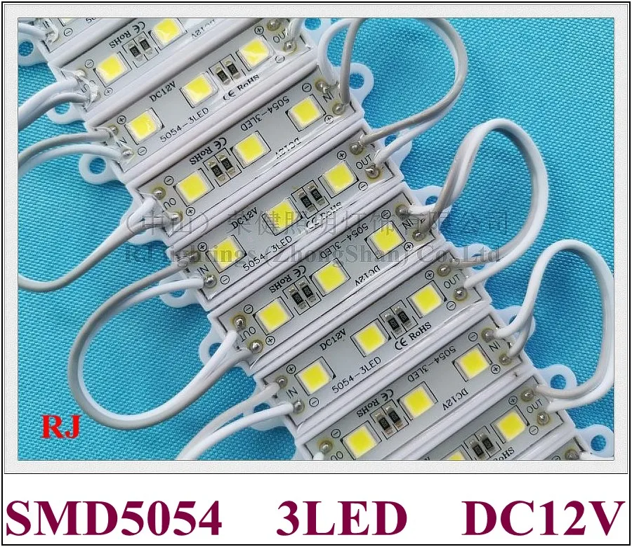 SMD 5054 Светодиодный модуль для вывески channel letters DC12V 3 светодиодный 0,9 W 100lm IP65 CE 45 мм* 12 мм высокий яркий