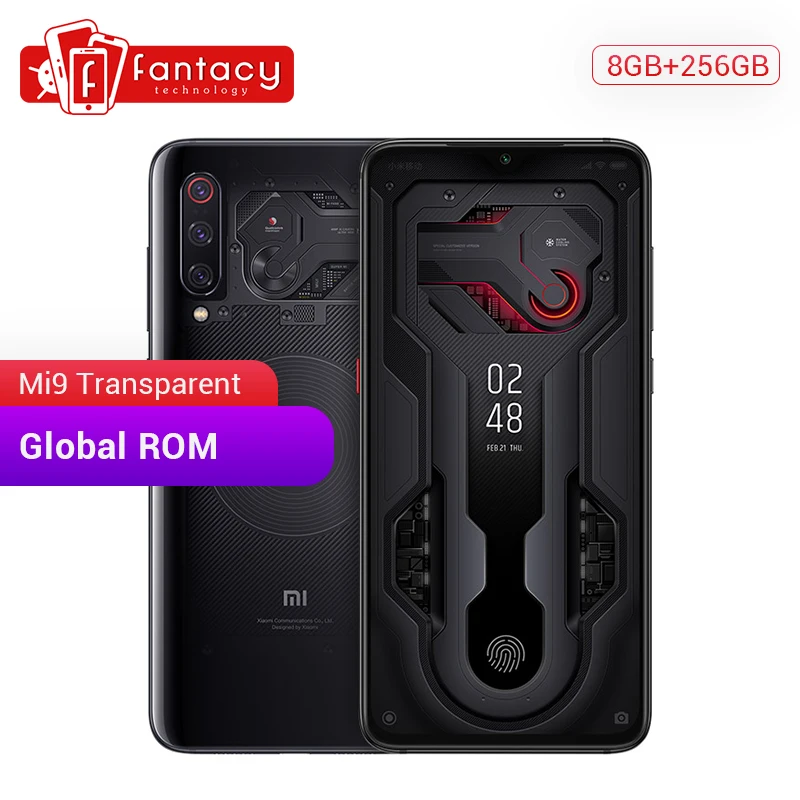 Global Rom Xiaomi mi 9 mi 9 прозрачный смартфон 8 Гб 256 ГБ Восьмиядерный процессор Snapdragon 855 6,3" AMOLED дисплей 48мп Тройная камера