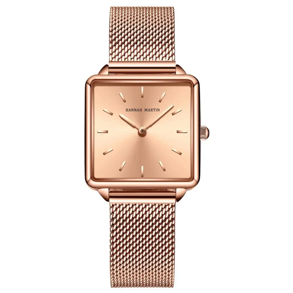 Japan Movement DropShipping Women Watches Rose Gold Simple Fashion Casual Wristwatch Luxury Ladies Square Watch Relogio Feminino