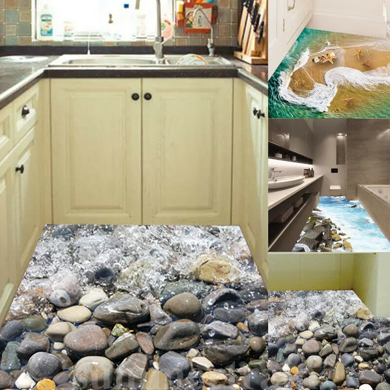 3 стиля настенные Стикеры пляжный пол съемные наклейки виниловые художественные