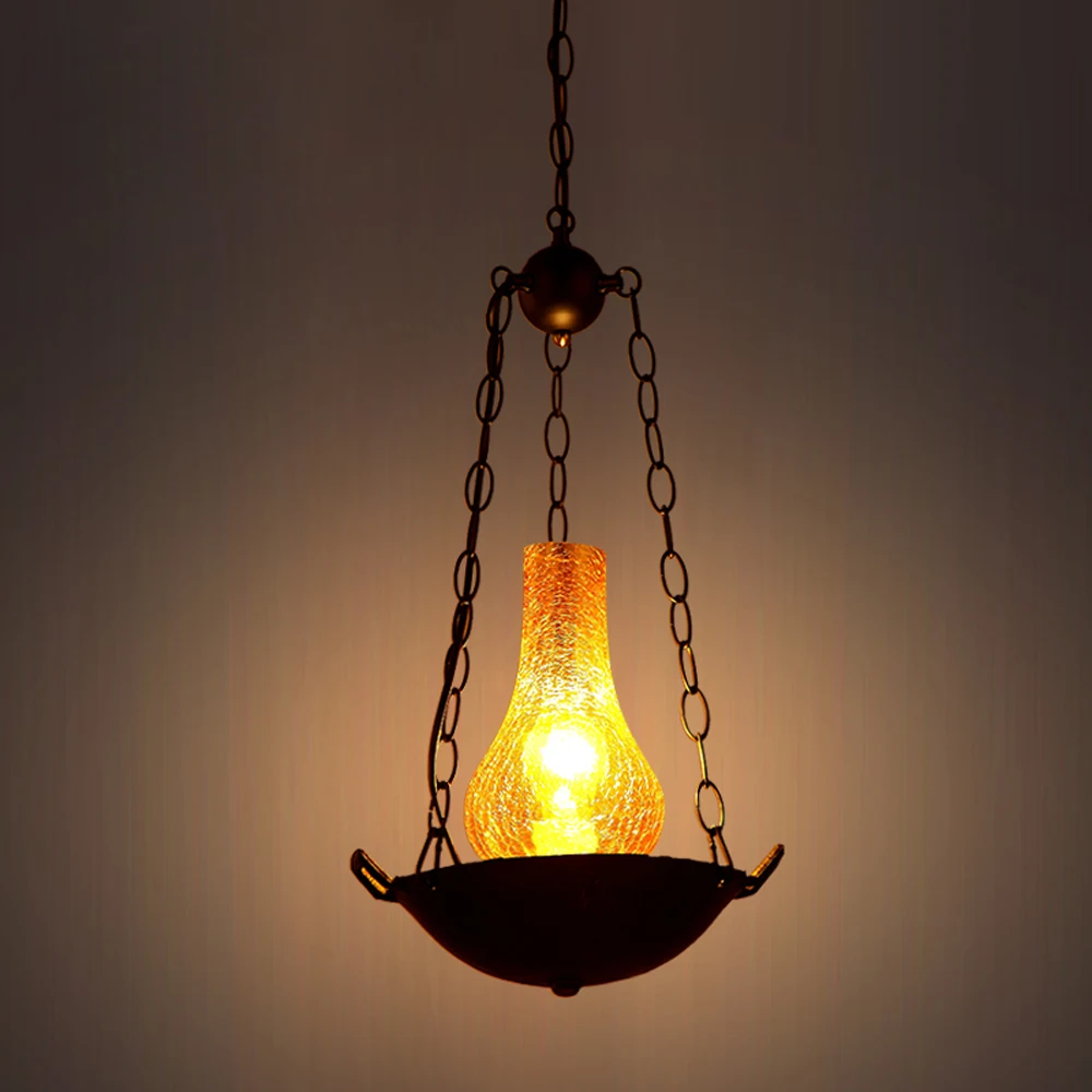 Винтажный Бронзовый железный керосиновый подвесной светильник для лестницы