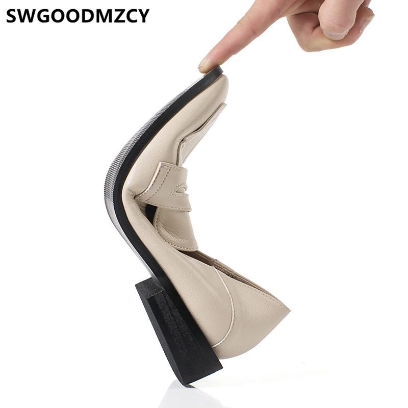 Лоферы Черные кожаные туфли Женские туфли-оксфорды Роскошная Брендовая обувь