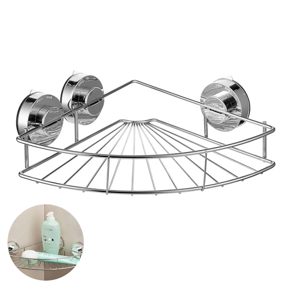 

NEW Suction Cup Sucker Wall Bathroom Shelf Wall Mounted Shampoo Lotion Basket Rack for kitchen bathroom accessories Products