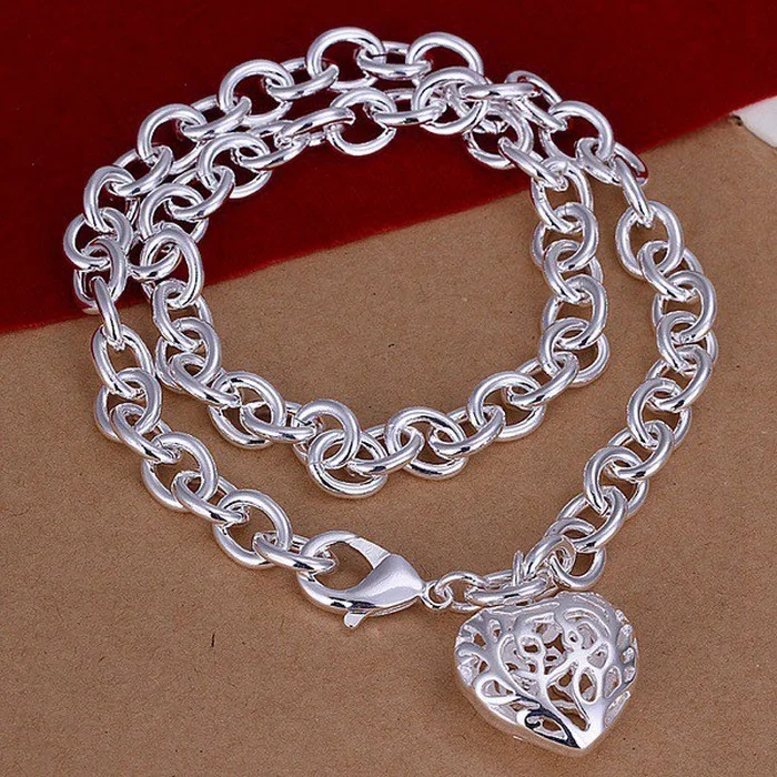 Очаровательная Подвеска для женщин и мужчин красивое посеребренное ожерелье в