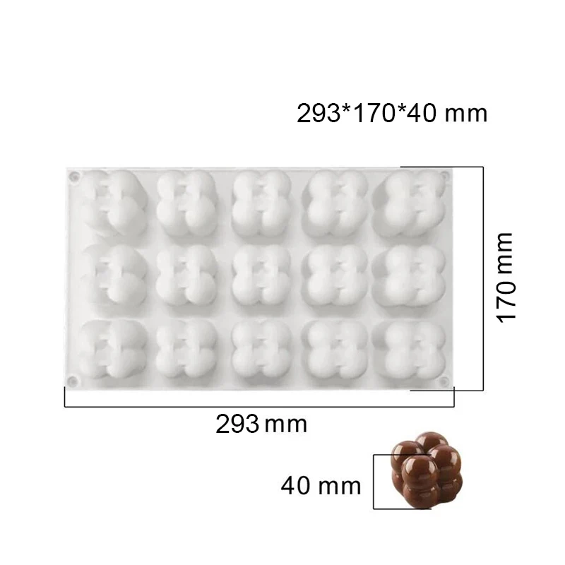 6/15 Cavities Mini 3D Cube Baking Mousse Cake Mold Silicone Square Bubble Dessert Molds Kitchen Bakeware Candle Plaster Mould | Дом и сад