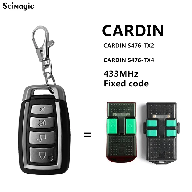 

Newest Garage CARDIN S476 TX2 TX4 Remote Control Compatible CARDIN 433MHz 433.92 Fixed Code Gate Door Opener Key Fob Clone