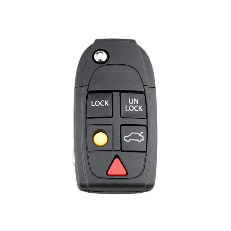 

5 Buttons Key Case Shell Car Remote Key Shell Flip Folding Key Fob Case Cover Replacement for Volvo S60 S80 V70 XC70 XC90