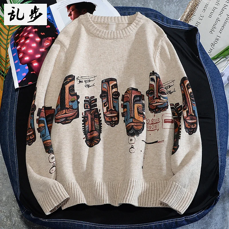 

Casual Loose Man Sweaters Harajuku Crewneck Fashion Winter Pullover Oversized Man Sweaters Pull Hiver Men's Clothing DB60MY