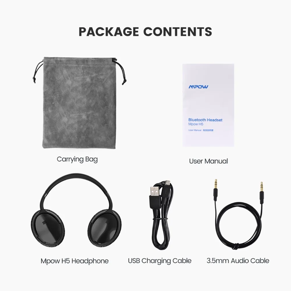 Наушники Mpow H5 2 Gen Bluetooth 5 0 с активным шумоподавлением Hi-Fi стерео музыка