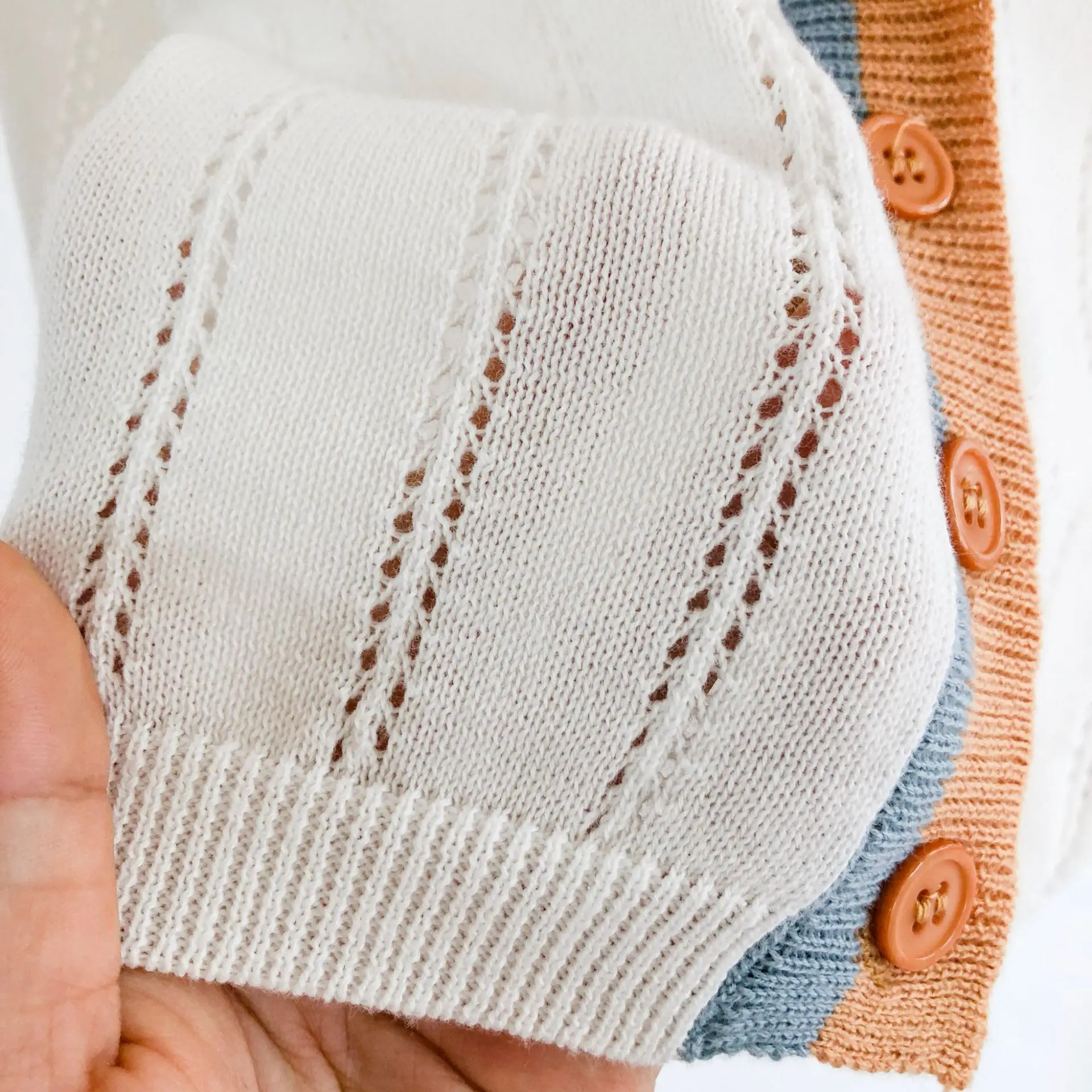 

Rlyaeiz Children Sweaters Baby Boys Girls Knit Cardigan Tops Single Breasted Striped Cardigan Sweaters