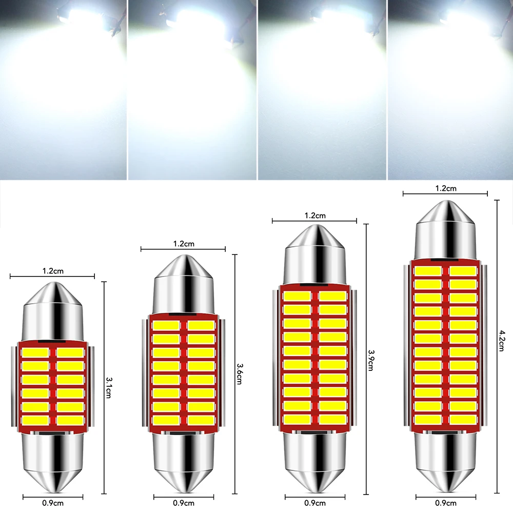 31mm 36mm 39mm 42mm LED Bulb C5W C10W Super Bright 4014 SMD Canbus Error Free Auto Interior Doom Lamp Car Styling Light |