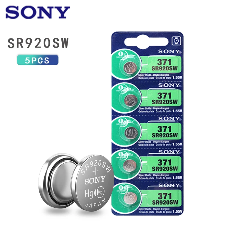 5 шт./лот Sony 100% оригинальный 371 SR920SW 920 SR920 1 55 V Аккумулятор для часов сделано в